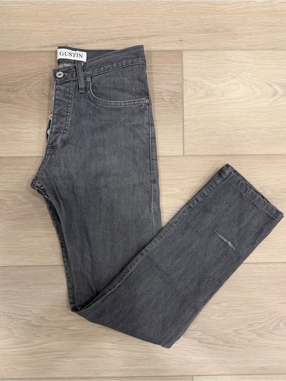 Gustin Men’s Slim Straight Charcoal Jeans